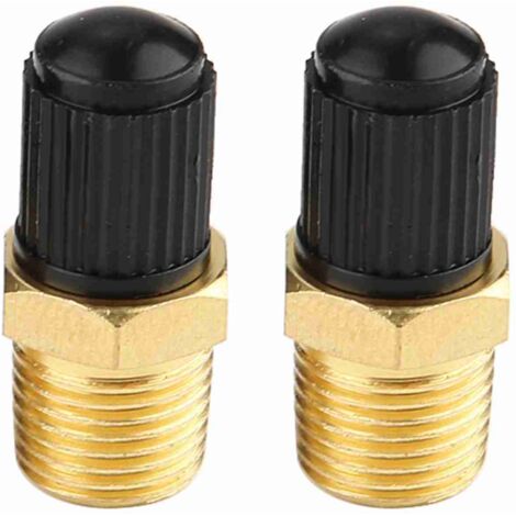 Füllventil für Druckluftbehälter aus Messing – 2 Stück, 1/8" NPT/MPT-Gewinde