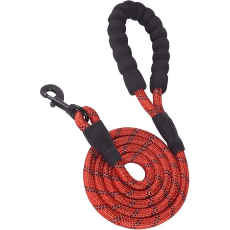 Fünf Fuß langes Nylon-Hundetrainingseil – mit gepolstertem Griff und reflektierendem Faden, langlebig, sicher & ideal für Training und Spaziergänge