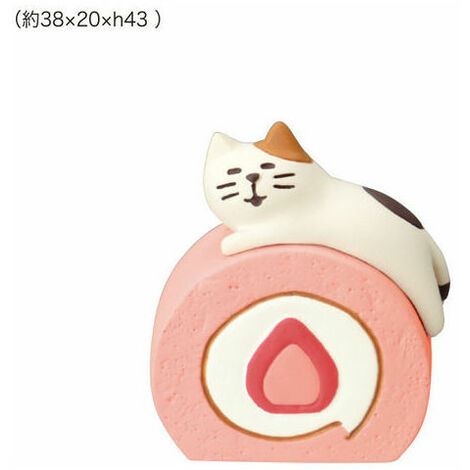 Fünf Stück Frühlingsfrucht-Erdbeerkuchen, niedliche Katze, Desktop-Dekoration, Kunsthandwerk, Kamerastützen in verschiedenen Größen