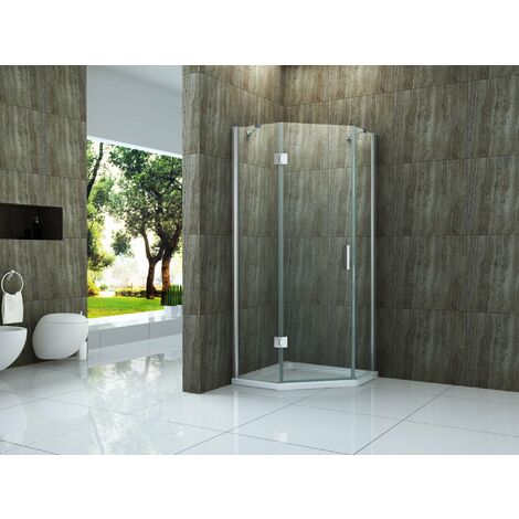 ALPHABAD Fünfeck-Duschkabine NOOK 90 x 90 x 195 cm ohne Duschtasse