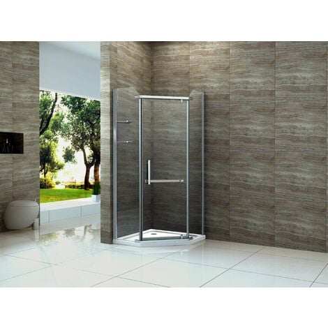 Fünfeck-Duschkabine POLIGO 90 x 90 x 195 cm ohne Duschtasse