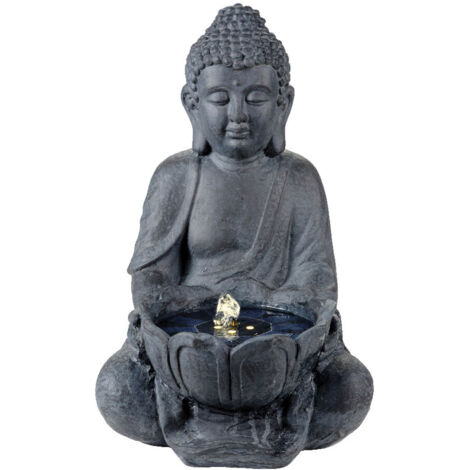 FUENTE BUDA SOLAR. LUZ CÁLIDA. 29,5x28x45cm
