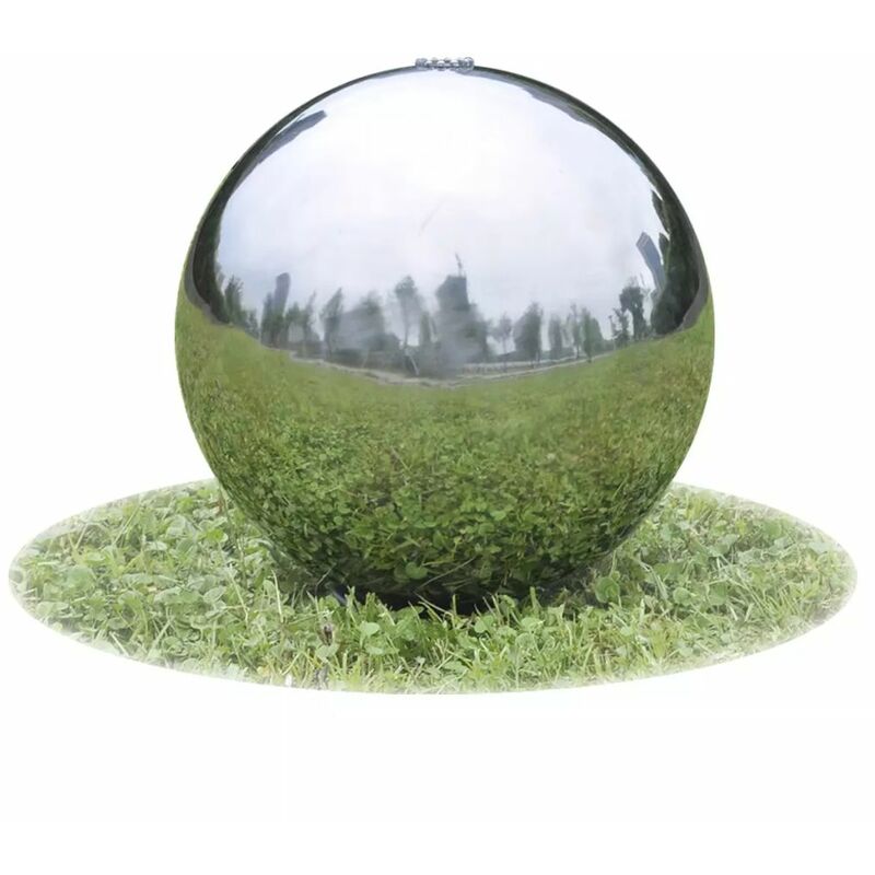 

Fuente cascada esfera con LEDs de jardin acero inoxidable 30 cm