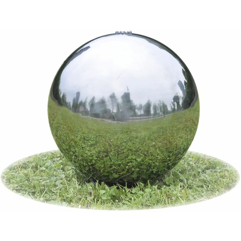 

Fuente cascada esfera con LEDs de jardin acero inoxidable 40 cm