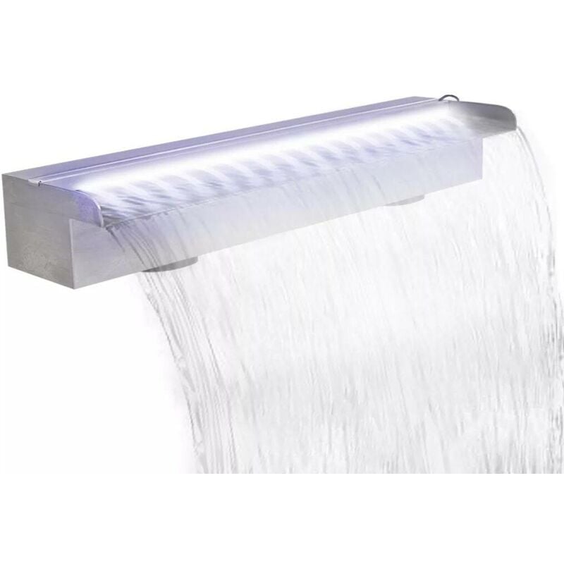 

Fuente cascada rectangular LED para piscina acero inoxidable 60 cm