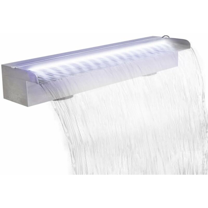 

Happyshopping - Fuente cascada rectangular LED para piscina acero inoxidable 60 cm