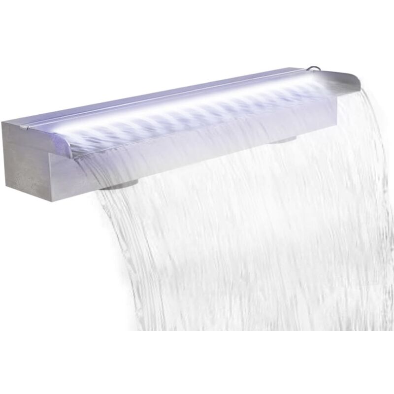 

Fuente cascada rectangular LED para piscina acero inoxidable 60 cm