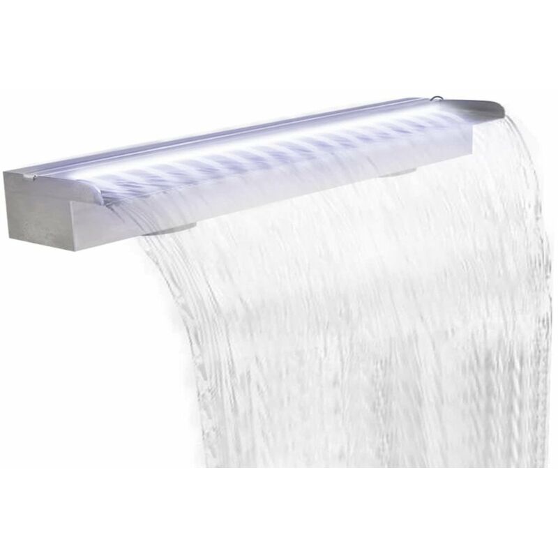 

Happyshopping - Fuente cascada rectangular LED piscina acero inoxidable 150 cm