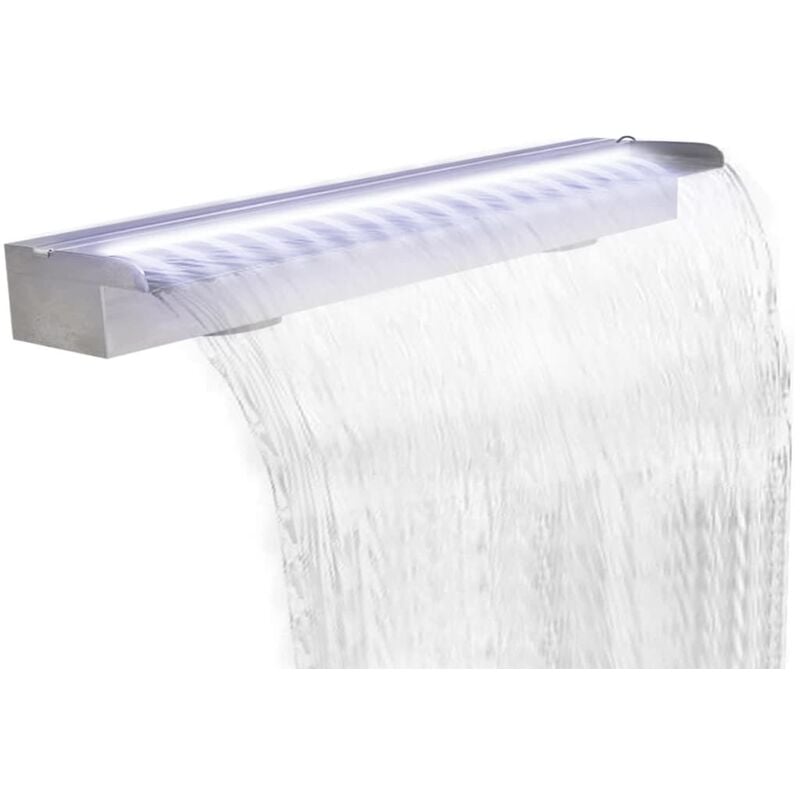 

Fuente cascada rectangular LED piscina acero inoxidable 150 cm