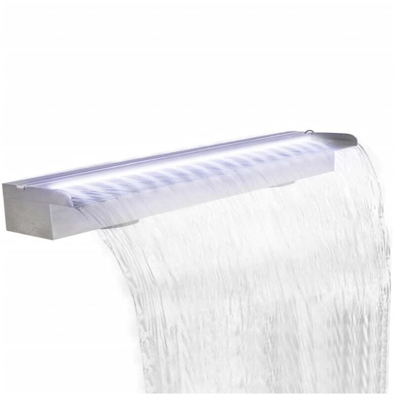 

Fuente cascada rectangular LED piscina acero inoxidable 150 cm