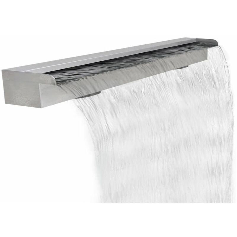 

Fuente cascada rectangular piscina acero inoxidable 120 cm