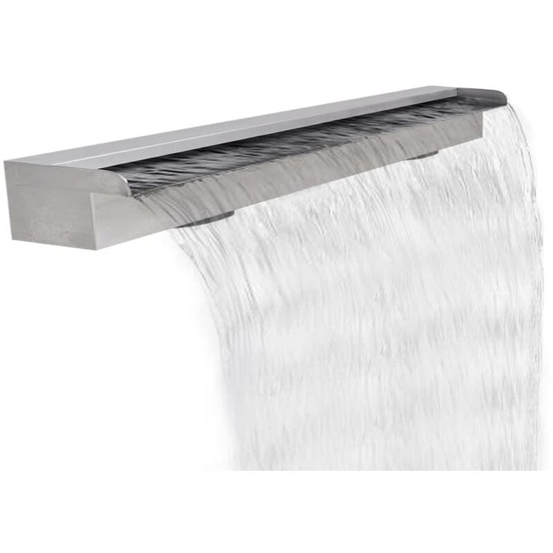 Youthup - Fuente cascada rectangular piscina acero inoxidable 120 cm