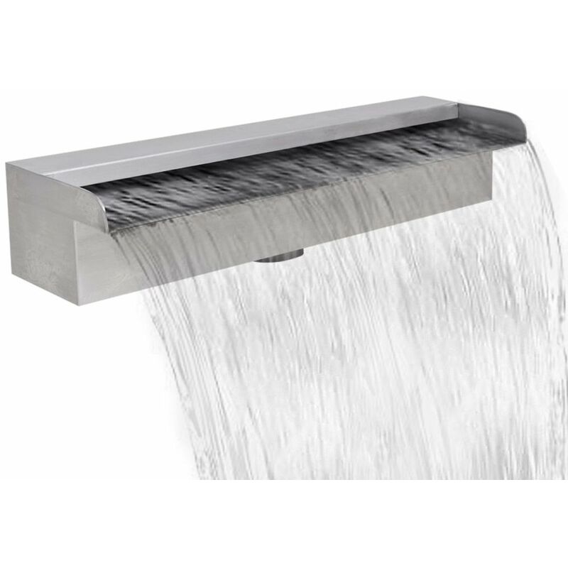 

Fuente cascada rectangular piscina acero inoxidable 45 cm