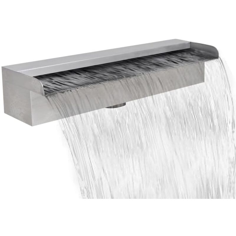 

Fuente cascada rectangular piscina acero inoxidable 45 cm