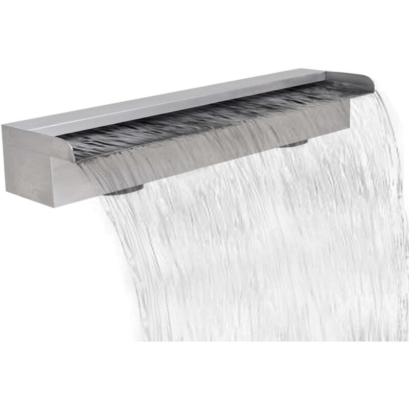 

Fuente cascada rectangular piscina acero inoxidable 60 cm