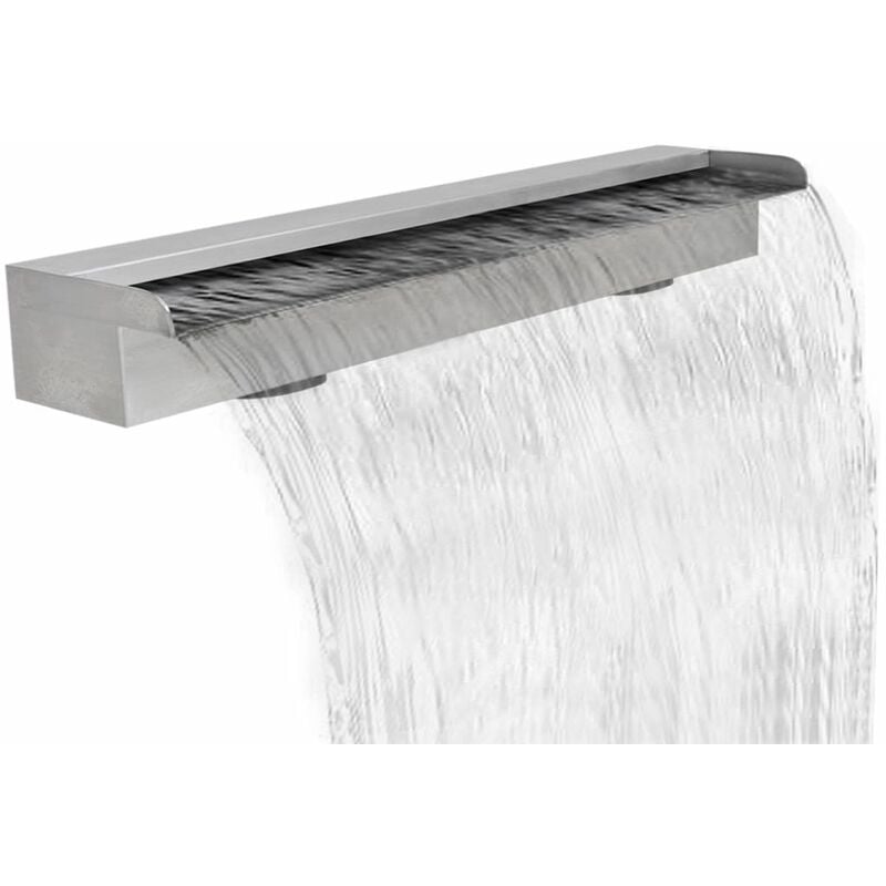 

Fuente cascada rectangular piscina acero inoxidable 90 cm