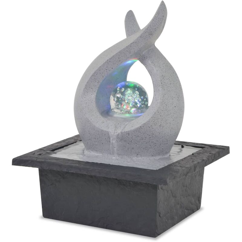 

Fuente de agua de interior con luz LED de poliresina - Gris