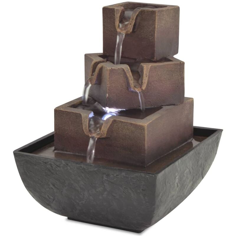 

Fuente de agua de interior con luz LED poliresina - Gris