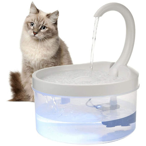 DEVENIRRICHE Fuente de agua, modo de salida Fuente de agua automática para mascotas Diseño transparente Dispensador de agua para perros para gatos, perros, múltiples mascotas