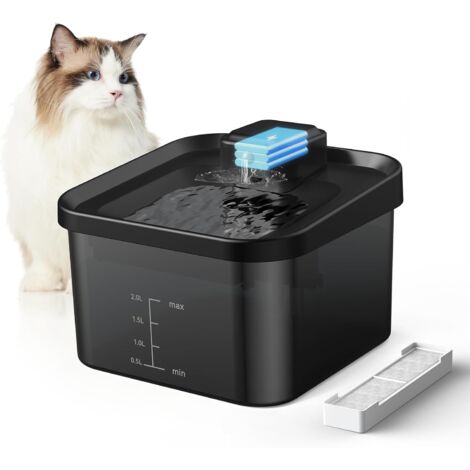 Fuente de agua para gatos de 2L, bebedero para gatos de 4000 mAh, inalámbrico, con sensor infrarrojo, silencioso e inalámbrico.