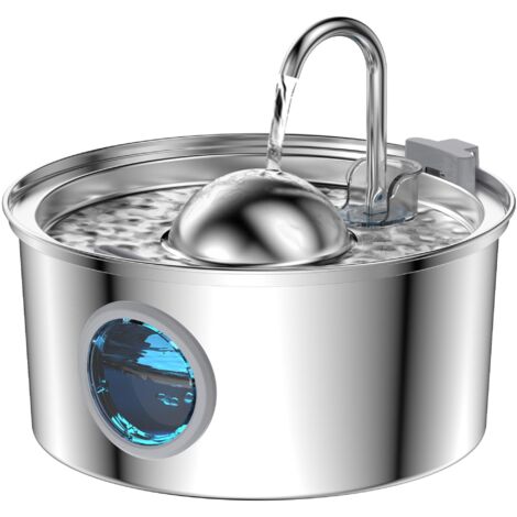 Fuente de agua para gatos de 3,2 l, ventana transparente, forma de grifo, filtración múltiple, disponible para mascotas pequeñas y medianas