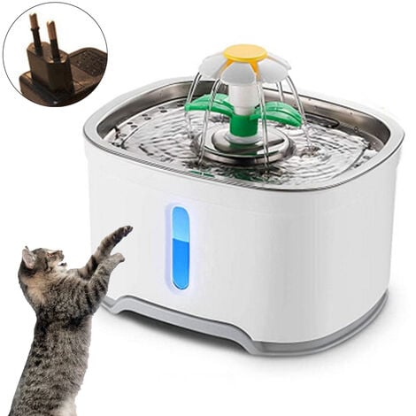 Fuente de agua para gatos, fuente automática inalámbrica para gatos con  sensor de movimiento, fuente de agua ultra silenciosa para mascotas con