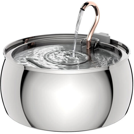 Fuente de agua para gatos y perros de 4 litros, fabricada en acero inoxidable con diseño de cuello de cisne, a prueba de fugas, práctica e higiénica, con un estilo elegante.