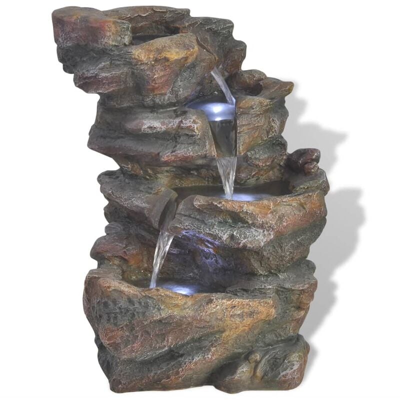 

Fuente de agua para interior con luz LED poliresina - Gris