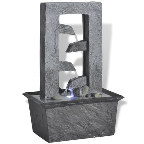 Fuente de agua para interior con luz LED poliresina vidaXL