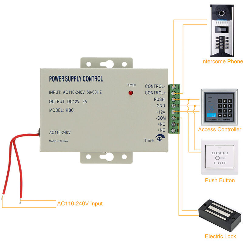 

Fuente de alimentacion AC110-240V a 12V / 3A, para sistema de control de acceso de entrada de puerta