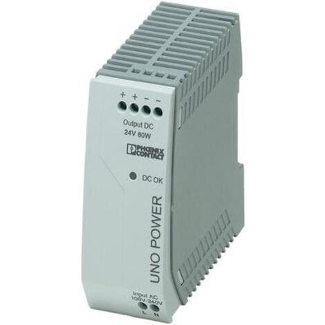 FUENTE DE ALIMENTACION CARRIL DIN PHOENIX CONTACT UNO-PS/1AC/24DC/60W 24 V/DC 2,5 A 60 W 1 X 2902992