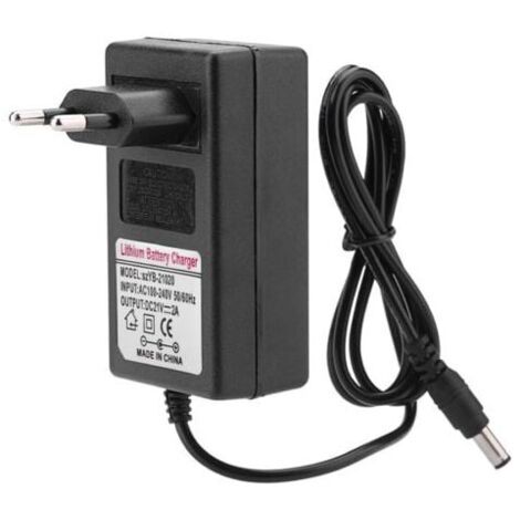 Fuente de alimentación de carga segura para baterías de iones de litio (CA 100-240 V, CC 21 V, 2 A), enchufe europeo de repuesto