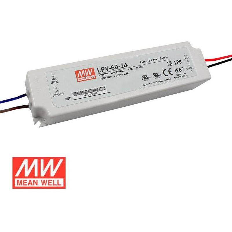 

Ledbox - Fuente de alimentación IP67, DC24V/60W/2,5A Mean Well LPV-60-24