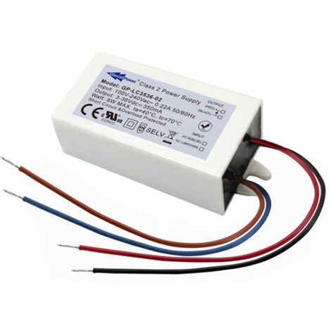 FUENTE DE ALIMENTACIÓN LED CONMUTADA - 1 SALIDA - 8 W - 350 mA - 3  36 VDC - CORRIENTE CONSTANTE