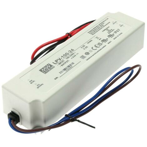 Fuente de Alimentación para Tiras LED Mean Well 100W 24VDC IP67 LPV-100-24     IluminaShop