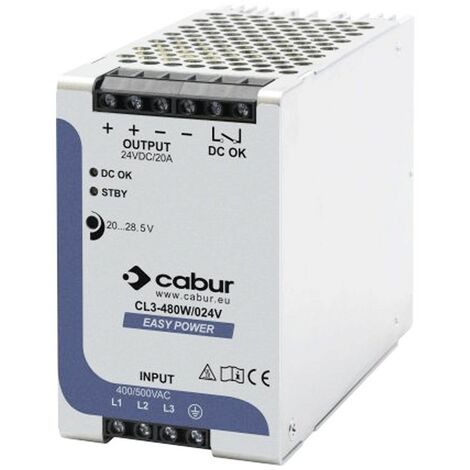 Fuente de alimentación trifásica Cabur Easy Power 20A 24VDC 480W XCSL3480W024VAA