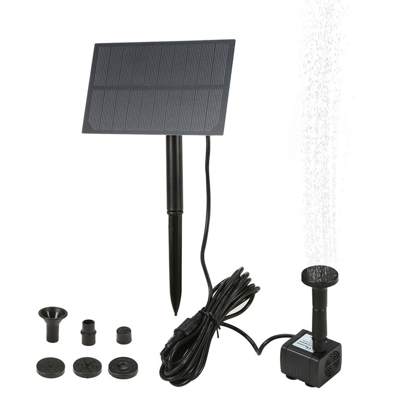 

Fuente de bano solar para pajaros, con panel, bomba de agua sumergible para pajaros