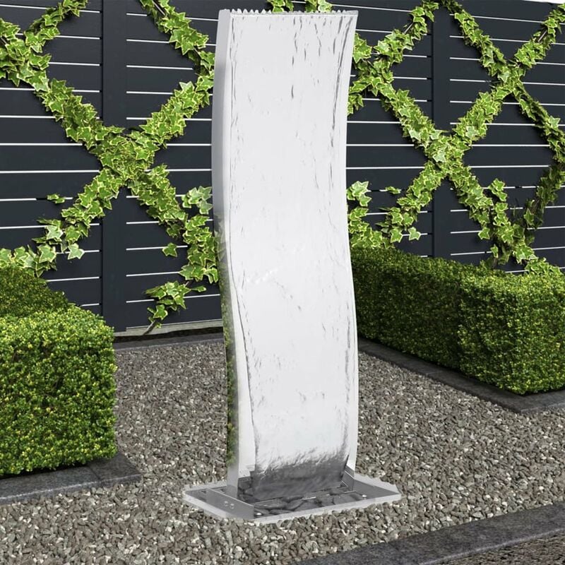 

Fuente de jardin curvada con bomba acero inoxidable 130 cm