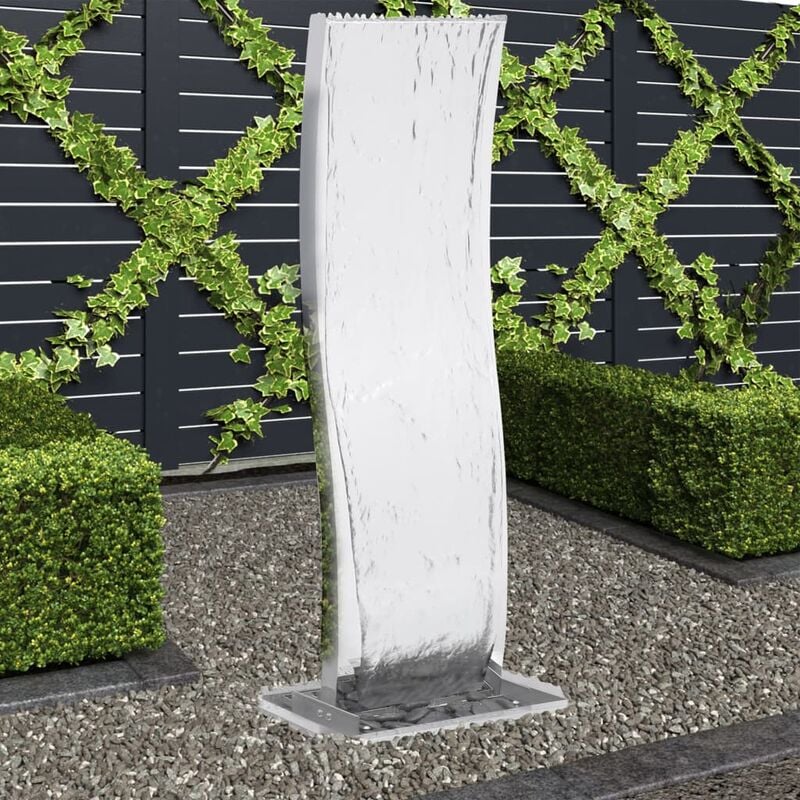

Fuente de jardín curvada con bomba acero inoxidable 130 cm