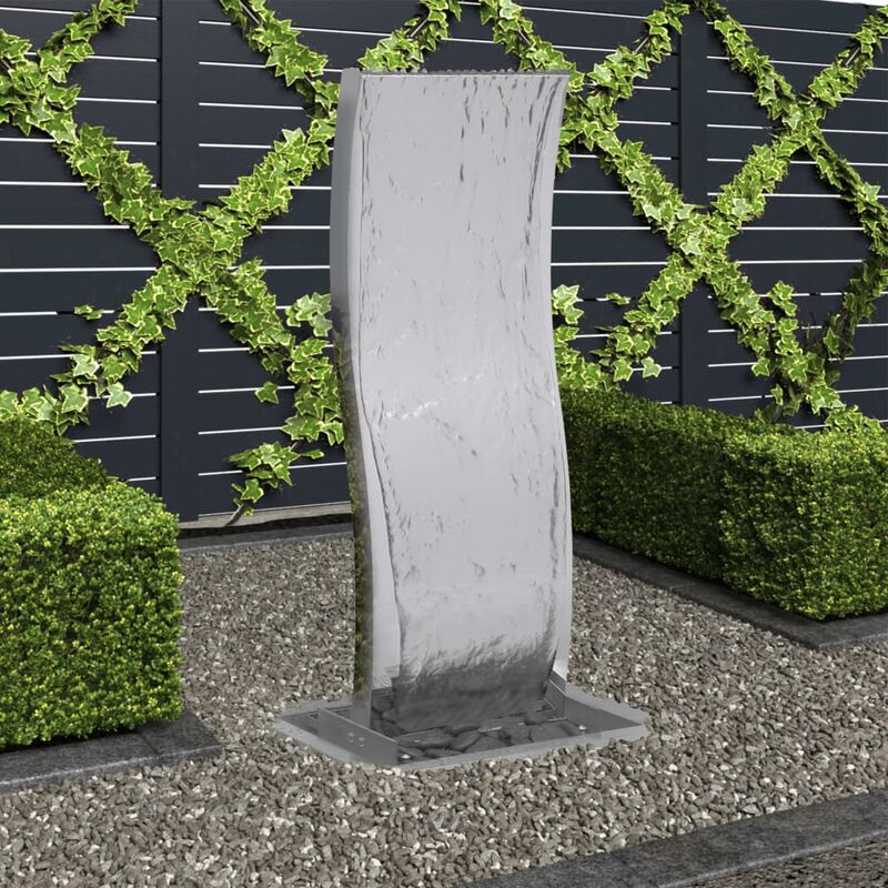 

Fuente de jardín curvada con bomba acero inoxidable 90 cm