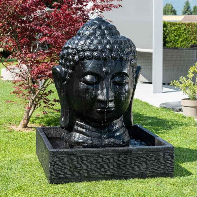 

Fuente de jardín rostro de buda 1,30 m negro
