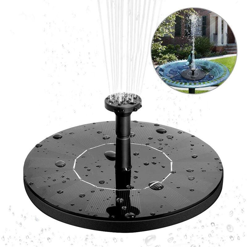 

Fuente de jardín solar, bomba de agua de estanque solar de 1.4W con 4 efectos, fuente de bomba solar flotante para estanque, baño para pájaros,