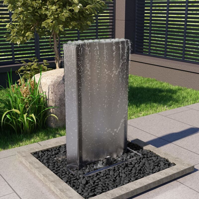 

Fuente de jardín de acero inoxidable plateado 60,2x37x122,1 cm - Plateado