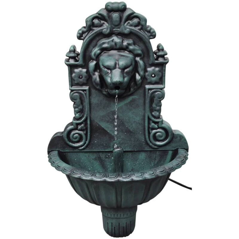

vidaXL Fuente de pared diseño cabeza de león - Verde