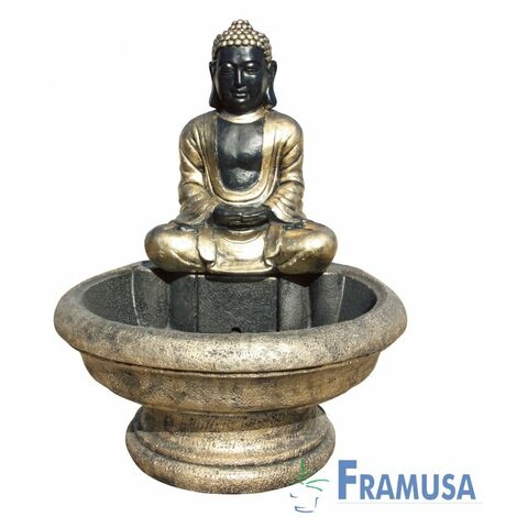 FUENTE DE PIEDRA ARTIFICIAL BUDA ZEN GOLDEN