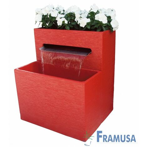FUENTE DE PIEDRA ARTIFICIAL CASCADA ARINSAL ROJO CON BOMBA PARA JARDIN