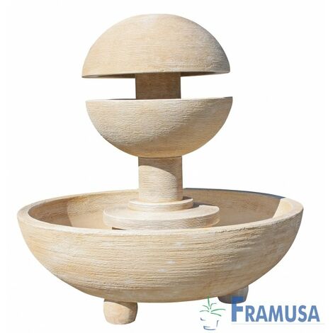 FUENTE DE PIEDRA ARTIFICIAL CASCADA COSMOS OCRE CON BOMBA PARA JARDIN