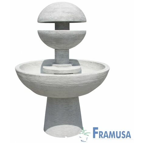 FUENTE DE PIEDRA ARTIFICIAL CASCADA DISMOS GRIS CON BOMBA PARA JARDIN
