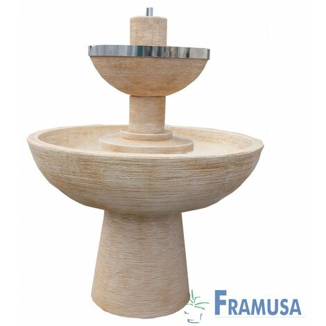 FUENTE DE PIEDRA ARTIFICIAL CASCADA XILOS OCRE CON BOMBA PARA JARDIN