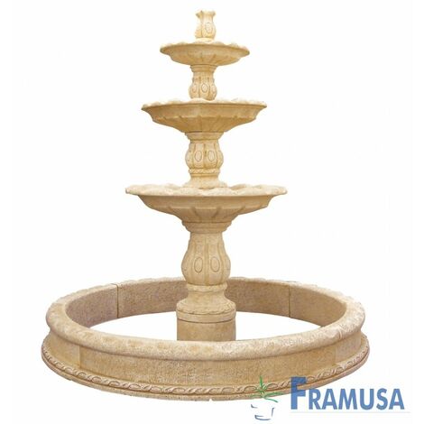 FUENTE DE PIEDRA ARTIFICIAL CENTRAL GRAN ROSANA CON BOMBA Y CERCO PARA JARDIN